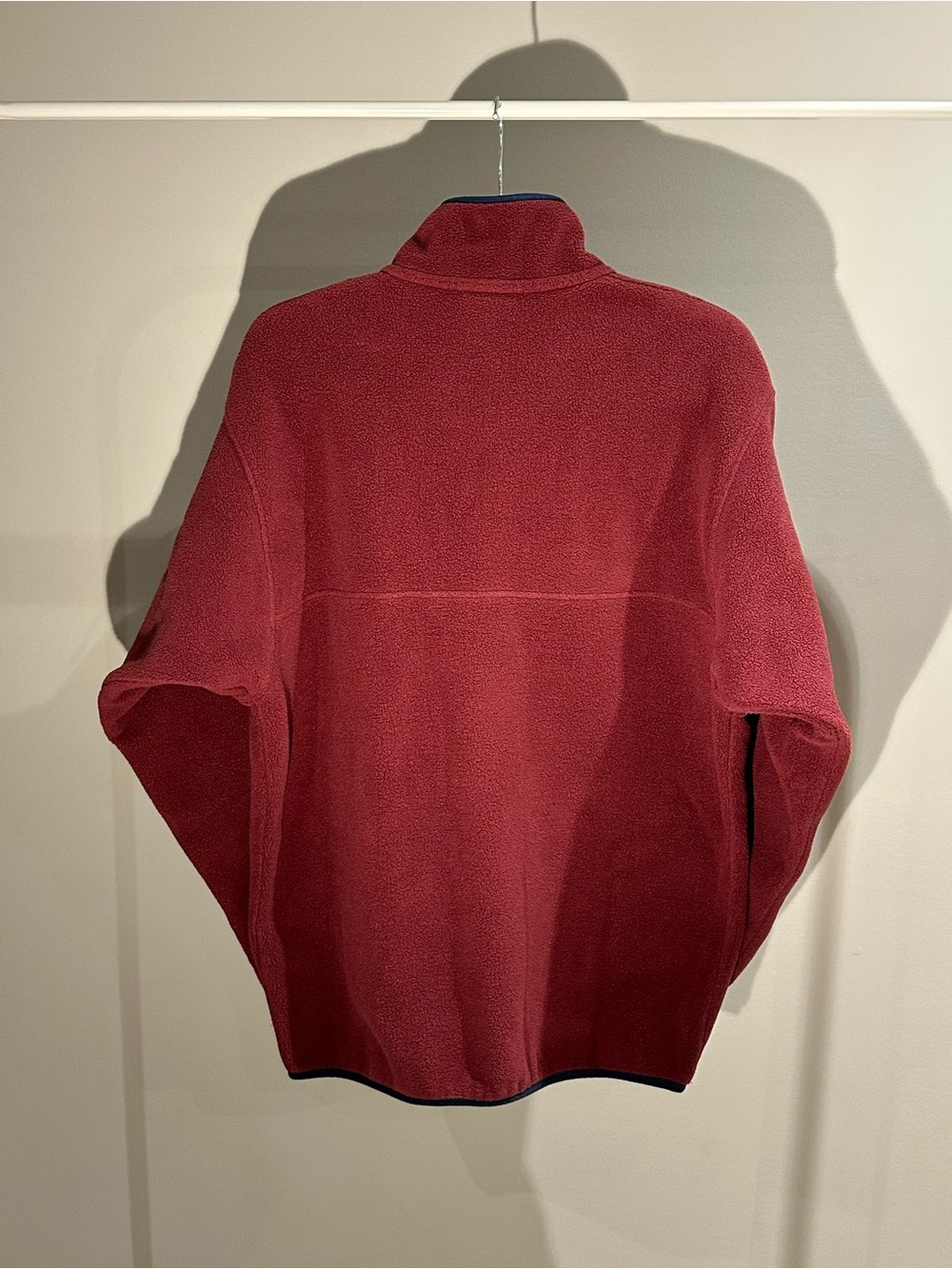 Patagonia Burgundy Fleece Pullover with Navy Pocket Trim - Picture 2 of 6